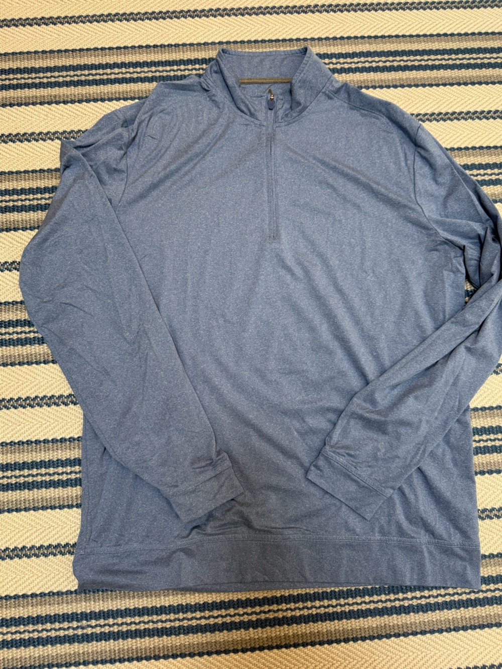 johnnie-O Heathered Blue Quarter-Zip Pullover Sweater